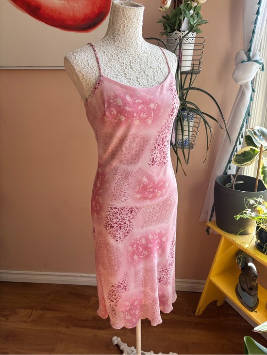 Vintage Other - Vintage Pink Floral Slip Dress with Spaghetti Straps
